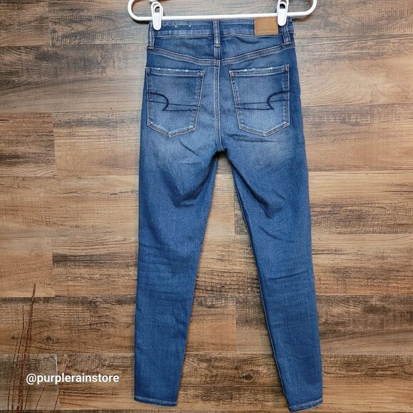 American Eagle Jeans 2 S Jegging Next Level Stretch Super Hi Rise Medium Light - Picture 2 of 13